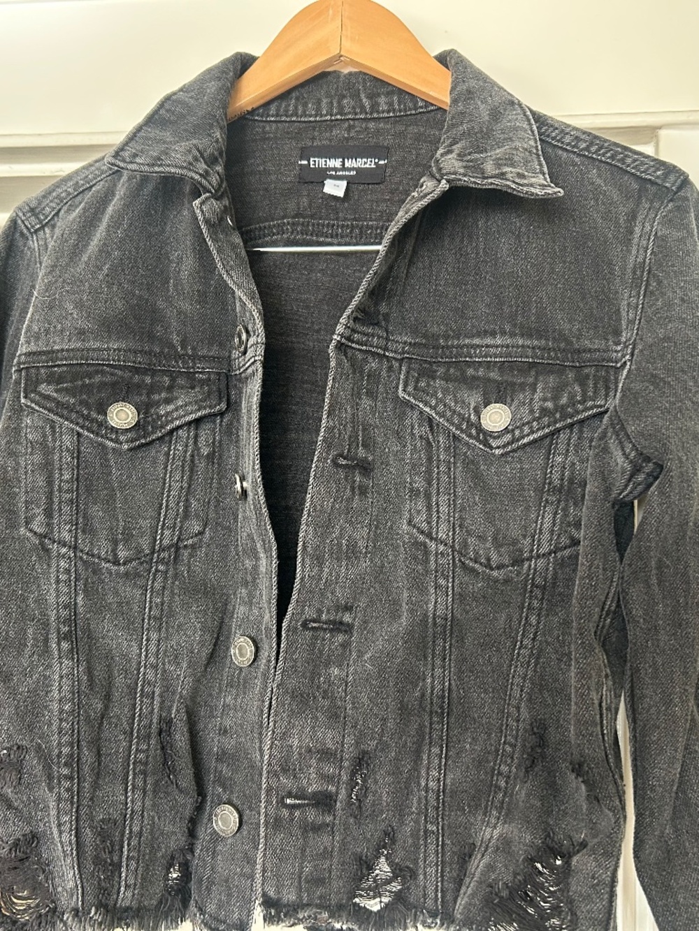 Etienne Marcel Black Denim Crop Jacket